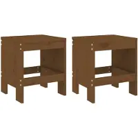 vidaXL Barkrukken 2 st 40x36x45 cm massief grenenhout honingbruin