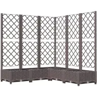 vidaXL Plantenbak met latwerk 120x120x121,5 cm polypropeen bruin