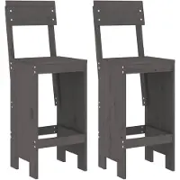 vidaXL Barkrukken 2 st 40x48,5x115,5 cm massief grenenhout grijs