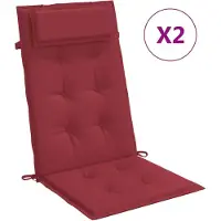 vidaXL Stoelkussens 2 st hoge rug oxford stof wijnrood