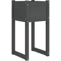 vidaXL Plantenbak 40x40x81 cm massief grenenhout grijs