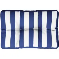 vidaXL Palletkussen gestreept 60x40x12 cm stof blauw en wit