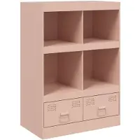 vidaXL Hoge kast, roze, 67x39x95 cm, staal