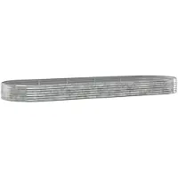 vidaXL Plantenbak 450x140x36 cm gegalvaniseerd staal zilverkleurig