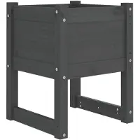 vidaXL Plantenbak 40x40x52,5 cm massief grenenhout grijs