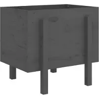 vidaXL Plantenbak 62x50x57 cm massief grenenhout grijs