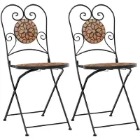 vidaXL Bistrostoelen 2 st inklapbaar keramiek terracottakleurig