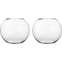 Mica Decorations Set van 2x glazen kommen vazen transparant 20 x 25 cm - Vazen