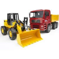 BRUDER Truck Of Works Man With Excavator Veelkleurig 3-6 Years Kinderen