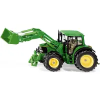 Siku 3652, John Deere Tractor met voorlader, 1:32, metaal/kunststof, groen, beweegbare voorlader, verwijderbare bestuurderscabine