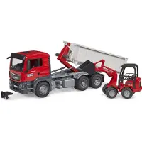 BRUDER , miniatuurauto van de MAN Tgs Vrachtwagen met Container, Rood