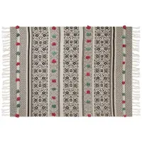 Beliani Plafond, Deken katoen beige/bruin 130 x 180 cm Oosters patroon CHINSURAH (130 x 180 cm)
