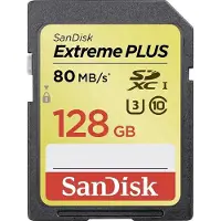 SanDisk Extreme PLUS SD kaart 128 GB
