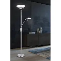 FISCHER&HONSEL GMBH LED-vloerlamp Pool, dimbaar, alu / grijs / zink, Woon-/ Eetkamer, metaal, Modern, LED vloerlamp