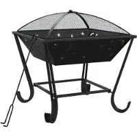 vidaXL Vuurplaats met pook XXL 50 cm staal
