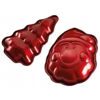 Berlinger Haus Burgundy Metallic Line - Bakvormen Set - Kerstmis - Antiaanbaklaag