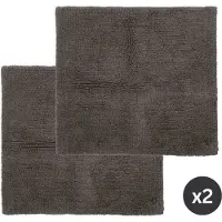 Tiseco Home Studio - Badmat RIVA - SET/2 - 100% katoen - antislip - Vierkant - 60x60 cm - Grijs