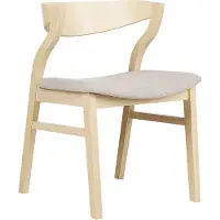 Beliani MAROA - Eetkamerstoel-Lichte houtkleur-Polyester, Multiplex, Rubberhout
