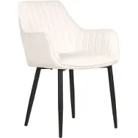 Beliani WELLSTON - Eetkamerstoel-Wit-Fluweel