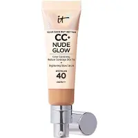 IT Cosmetics Your Skin But Better CC+ Nude Glow SPF40 Foundation - Lichte Textuur - Glow Serum met 2% Niacinamide, Hyaluronzuur, Groene thee-extract en SPF 40 - Medium Tan - 32ml