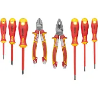 Felo Gereedschapset ERGONIC VDE, 8-delig, bestaande uit: platte schroevendraaier en kruiskopschroevendraaier