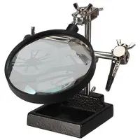 TOOL LAND Derde hand - Vergrootglas - 2 Krokodillenklemmen - Diameter Lens 90 mm