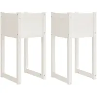 vidaXL Plantenbakken 2 st 40x40x81 cm massief grenenhout wit