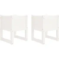 vidaXL Plantenbakken 2 st 40x40x52,5 cm massief grenenhout wit