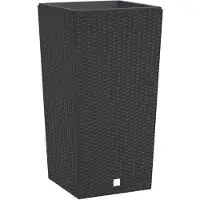 vidaXL Plantenbak met uitneembare bak rattan-look 21/49 L PP antraciet
