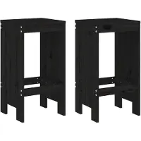 vidaXL Barkrukken 2 st 40x36x75 cm massief grenenhout zwart