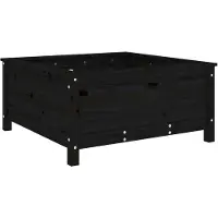 vidaXL Plantenbak 82,5x82,5x39 cm massief grenenhout zwart