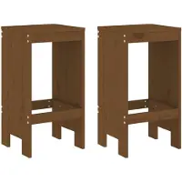 vidaXL Barkrukken 2 st 40x36x75 cm massief grenenhout honingbruin