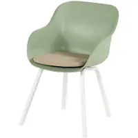 Hartman Le Soleil Element dining stoel wit frame kuip Sage green met taupe kussen -
