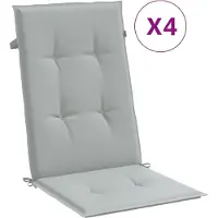 vidaXL Stoelkussens 4 st hoge rug 120x50x4 cm stof lichtgrijs