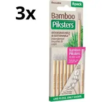 Piksters Bamboe Rechte Ragers - Maat 00 XX - Fijn Roze - 3 x 8 stuks - Voordeelverpakking