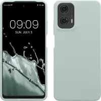 Kwmobile telefoonhoesje geschikt voor Motorola Moto G24 / E14 / G04 / G04s - Hoesje met siliconen coating - Smartphone case in cool mint