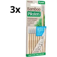 Piksters Bamboe Rechte Ragers - Maat 5 - Blauw - 3 x 8 stuks - Voordeelverpakking