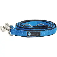 AnnyX verstelbare Hondenriem - FUN - Blauw/Zwart - Lengte 3 meter - 2,5cm breed - politielijn - Trainingslijn - Voor middelgrote tot grote (sterke) honden