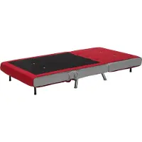 Beliani FARRIS - Eenpersoonsbank-Rood-Polyester