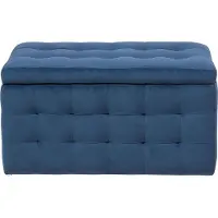 Beliani MICHIGAN - Ottomaan-Blauw-Fluweel