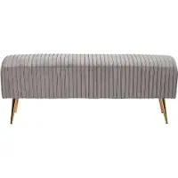 Beliani PATERSON - Hocker-Grijs-Fluweel