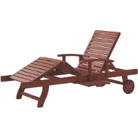 Beliani TOSCANA - Tuinligstoel-Donkere houtkleur-Acaciahout