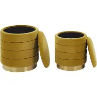 Beliani GARLAND - Poef-Geel-Fluweel