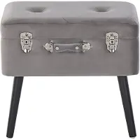 Beliani MALLARD - Hocker-Grijs-Fluweel