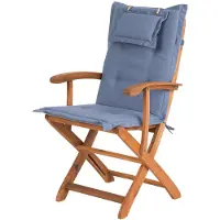 Beliani MAUI - Tuinstoel set van 2 - Lichte houtkleur/Blauw - Acaciahout