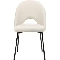 Beliani COVELO - Eetkamerstoel-Beige-Polyester