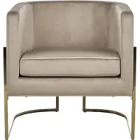 Beliani SIRKKA - Fauteuil-Beige-Fluweel