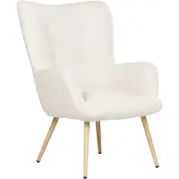 Beliani VEJLE - Fauteuil-Wit-Bouclé