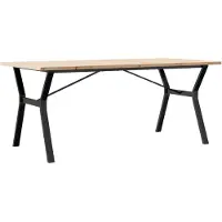 vidaXL Eettafel Y-frame 180x90x75,5 cm massief grenenhout en staal