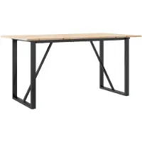 vidaXL Eettafel O-frame 140x80x75 cm massief grenenhout en staal